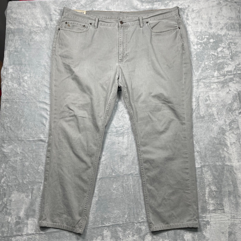 VTG Polo Ralph Lauren Pants Mens Chino Twill Weave Gray Straight‎ Leg 46Bx30